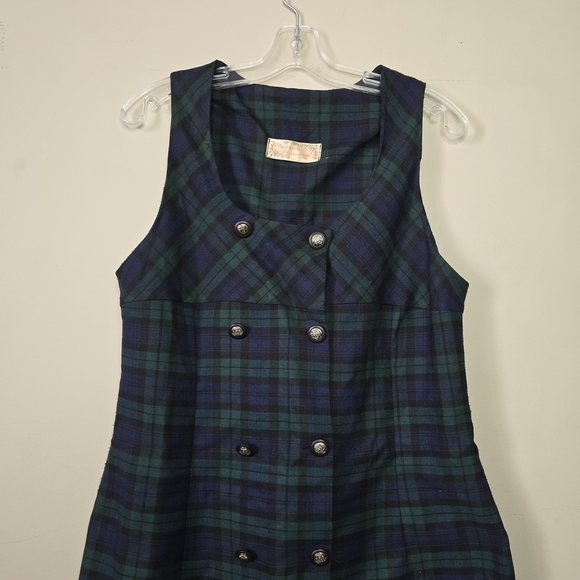 Green And Blue Plaid Pinafore Dress - Picture 4 of 12